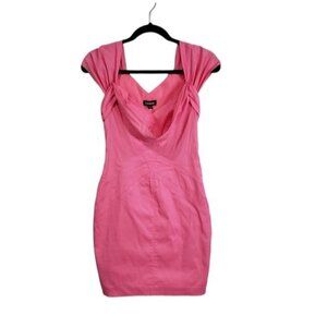Bebe Halter neck off the shoulder pink mini dress Size Extra Small